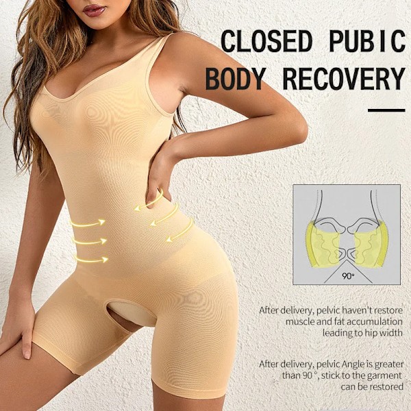 Kvinnor Öppen gren Kompression Bantning Bodysuit Shapewear Korsett Body Shaper Modellering Underkläder Höftlyftare Magkontroll Trosor Black 3XL-4XL