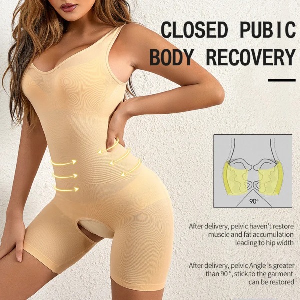 Kvinnor Öppen gren Kompression Bantning Bodysuit Shapewear Korsett Body Shaper Modellering Underkläder Höftlyftare Magkontroll Trosor Skin 3XL-4XL