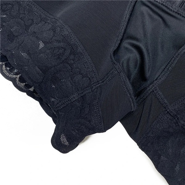 Högkompression helkroppsformkläder med krok och öga Frontstängning Shaper Justerbar BH Slimming Bodysuit Fajas Colombianas Black XXXL