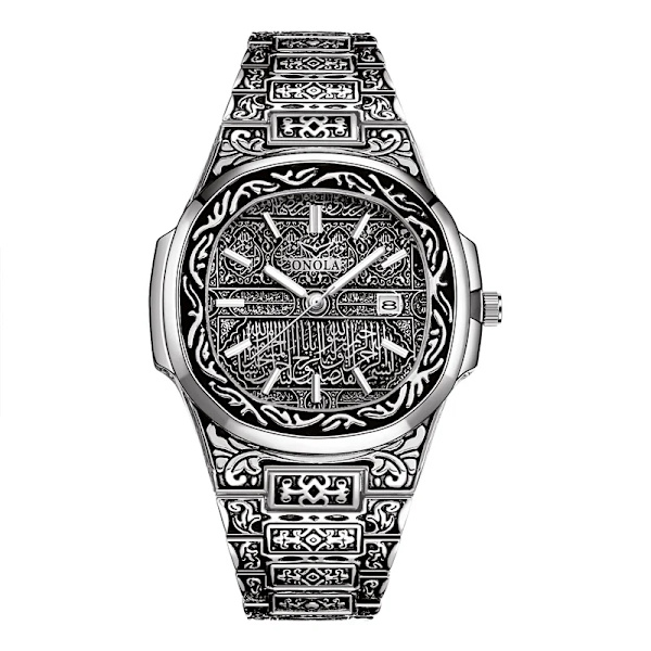 Mode quartz watch herr Märke ONOLA lyx Retro gyllene klocka i rostfritt stål herr guld watch watch hombre ON3808 Retro silver
