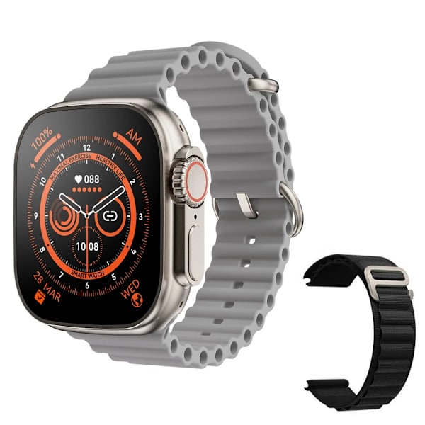 Smart Watch Ultra 8 NFC GPS Track 49mm Herr Dam Smartwatch Series 8 Termometer BluetoothCall Vattentät Sport För Apple WhiteHY Black NL