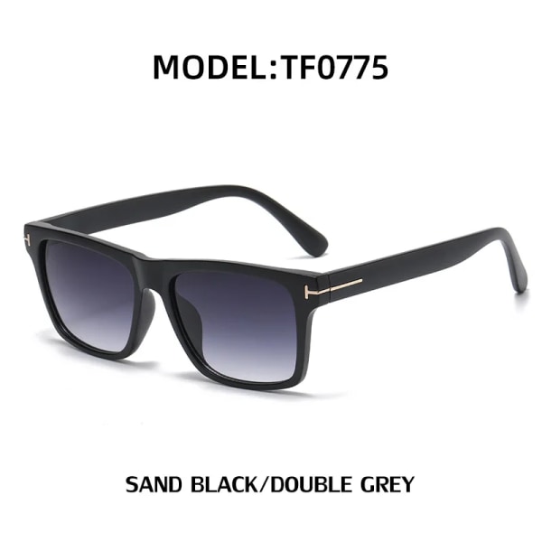 nytt mode tom varumärke tf rektangel solglasögon kvinnor män 2022 lyxdesigner hög kvalitet Ins populära oculos de sol uv400 black-gray uv400