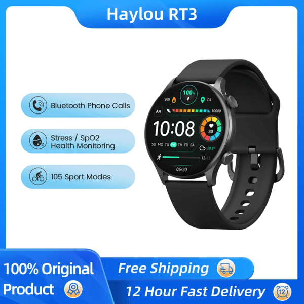 100 % original HAYLOU Solar Plus RT3 Smart Watch 1.43\ Silver