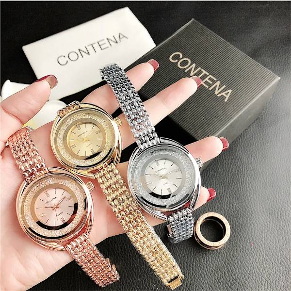 Kvartsklockor 2023 Watch Modeklocka Watch Femme Lyxarmbandsur för kvinnor Montre Femme Zegarek Rose Gold