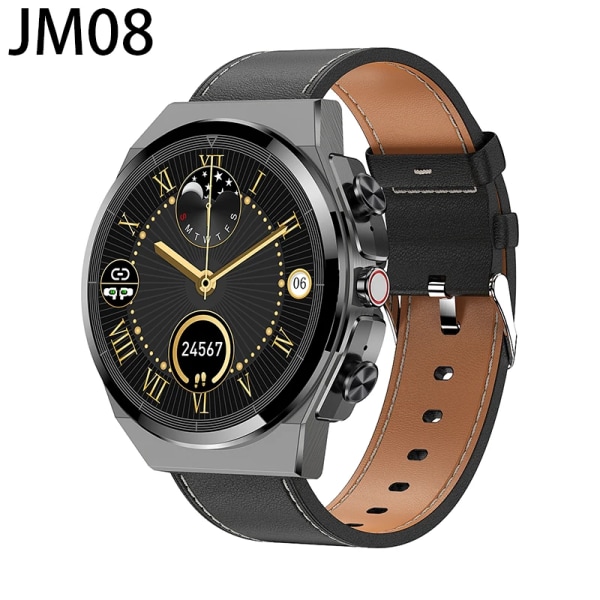 TWS Wireless BT Headset Smart Watch Dam Herr 1,4 tum Blue Tooth Call Fitness Musik Sport Smartwatches 2 i 1 för Android iOS JM08 BKBKL