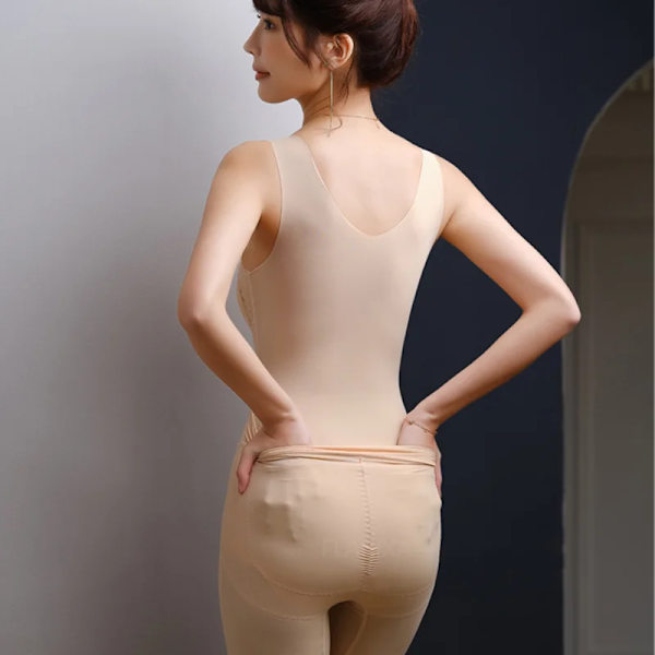 Flarixa Ärmlös bantningsbody med pad Sexig djup V-hals Shapewear Kvinnor Korsett Back Take Off Body Shaper i ett stycke XXXL Beige-Bodysuit XXXL