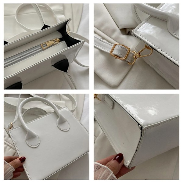 Mode fyrkantiga handväskor för kvinna Nya enfärgade axelväskor Ljus hud Crossbody-väskor Hot Sell Casual Portmonnage och väskor Black 20.5x7.5x15 cm