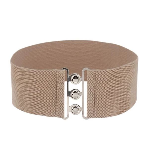 Brett bälte för kvinnor slimmande midjebälte med metallspänne Lyxigt kvinna midjeband högt elastiskt midjebälte för midjedekor khaki One Size