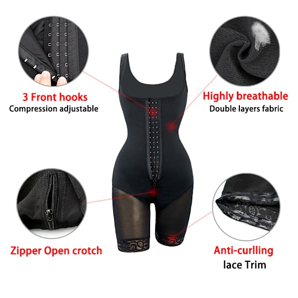 Fajas Reductoras Body Shaper Slimming Slida Flat Belly Shapewear Magkontroll Body Efter förlossning livstycken Gördlar Kvinna Korsett Beige crotchless M