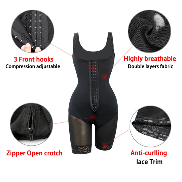 Fajas Reductoras Body Shaper Slimming Slida Flat Belly Shapewear Magkontroll Body Efter förlossning livstycken Gördlar Kvinna Korsett Ivory M