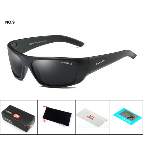 DUBERY Polariserade solglasögon för män Körskydd för män Retro Gafas De Sol Hombres glasögon C9 MULTI