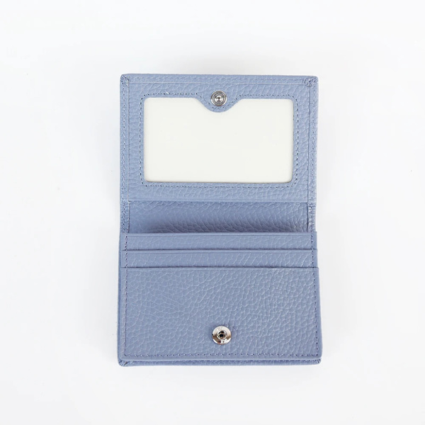 Visitkortshållare Dam Bifold Läder Kreditkortsfodral Case Anpassad Män Ko Äkta Läder violet