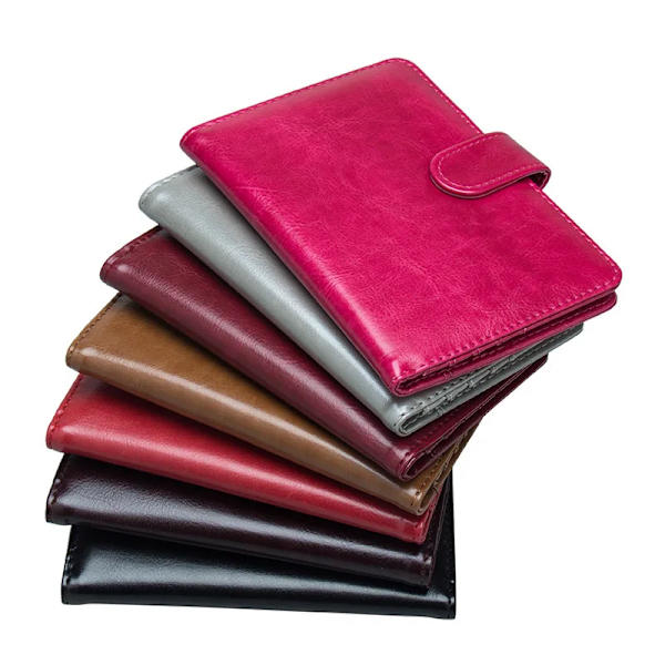 Mode Kvinnor Män Case Multifunktions PU-läder Haspplånböcker Affärsresor Cover Kontantmyntplånböcker Red