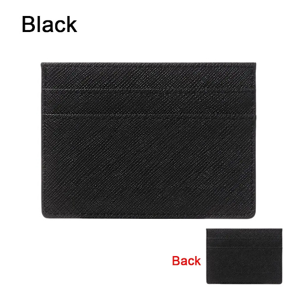 Mode för mäns PU-läder-ID Kreditkortshållare Plånbok Myntväska Business Slim Money Pocket- case Korthållare för flera kort C-black