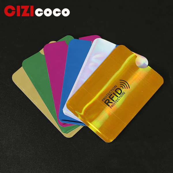 2PC Ny Anti Rfid-läsare i aluminium Blockerande Bank Kreditkortsinnehavare Skydd Ny Rfid-kortläsare Metall Kreditkortshållare Golden