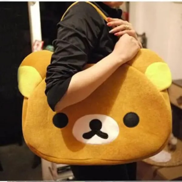 Anime San-X Rilakkuma Söt Big Bag Handväska Axelväska plysch relax brun björn Yellow