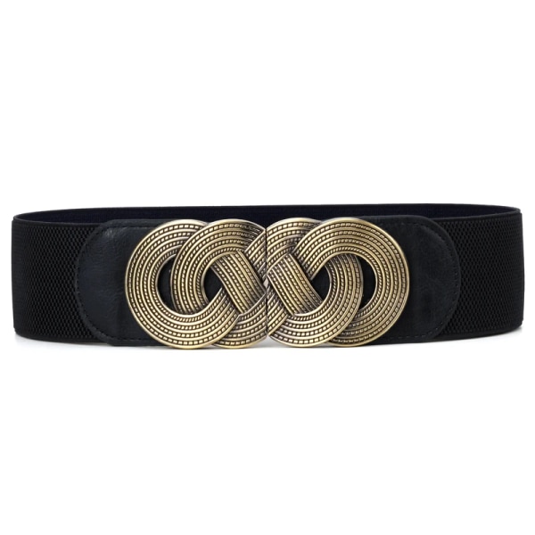 Kvinnors brett bälte Kvinnlig Designer Mode Elastiskt band Klänning Jacka Lyxigt Bälte Tillbehör för kvinnor Brett bälte x218 Style 2-Whitre 60cm