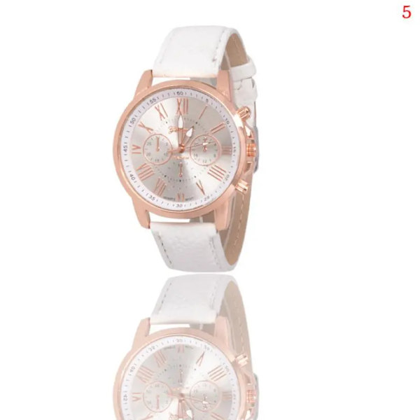 Mode Dam Quartz Watch Orange Läderrem Lyx Digital Roman Scale Alloy Urtavla Klockor För Kvinnor Present Par Klockor H07 H07-2