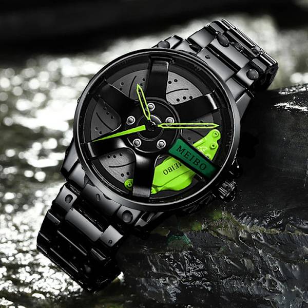 3D Sport Car Wheel Watch Nya armbandsur för män Mode Unik Watch Quartz Watch Lyxklockor red