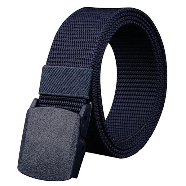 Män Kvinnliga Jeans Bälte Militär Nylon Justerbart Bälte Utomhus Resor Taktisk Midjebälte Metall Unisex Spänne Byxor Byxor 120cm Navy 120cm