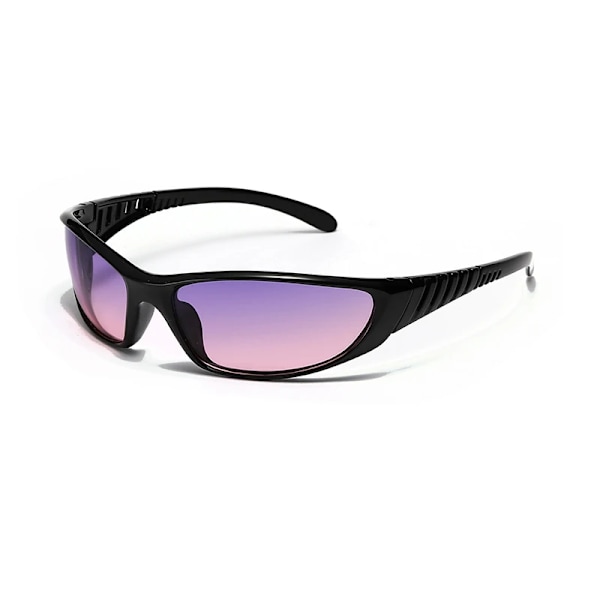 Retro Y2K Solglasögon Utrikeshandel Hip Hop Style Körglasögon Steampunk Goggles Gothic Oculos De Sol UV400 C03 Black Gra Purple As Photos Showing
