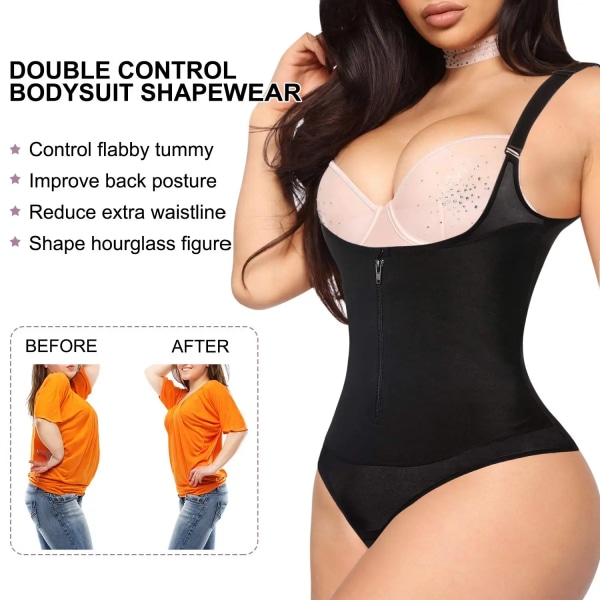 Nadaingaa Latex waist trainer Slät underbyst Smalning Underkläder Bodysuit Shapewear Magstrimmer Kvinnor Korsett Black XXXL