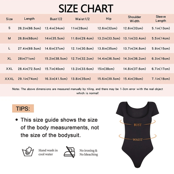Body för kvinnor Magkontroll Shapewear sömlösa kortärmade stringtrosor med fyrkantig hals Sculpting Klassiska tighta skjortor med gren Black XXXL