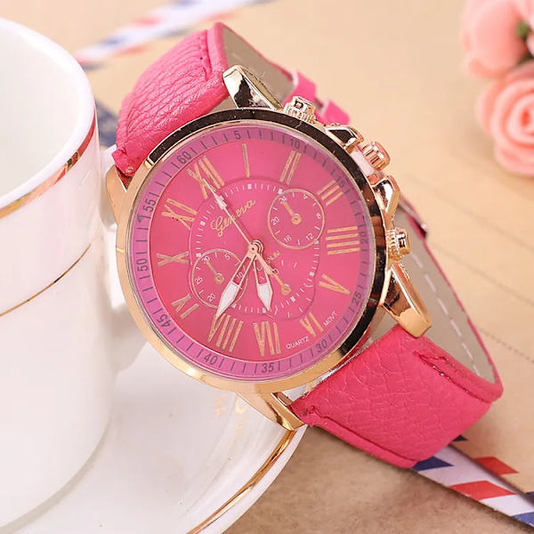 Fashionabla casual watch Genève dubbelnivåbälte kvartshandstudenter mode modeklockor ett utrymme watch(.307)