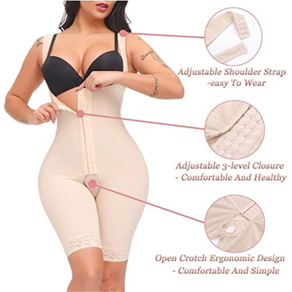 Kroppsformare Kvinnor Waist trainer Butt Lifter Platt Mage Bantning Binders Body Slida Magen Dra Korsett Trosor Shapewear Black 5XL