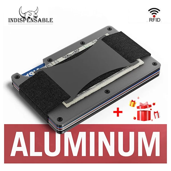 Slimma plånböcker för män Smart Minimalistisk Tunn Plånbok Hane Metall Kolfiber Aluminium RFID Lyx Designer Korthållare 2022 Handväska pure army