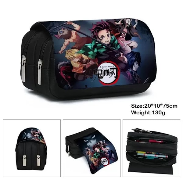 Anime Demon Slayer Kimetsu No Yaiba Case Dragkedja Sminkväska Penna Brevpapper Väskor Catoon Pencil Box kvinna Kosmetikväska fgqbbguimie28