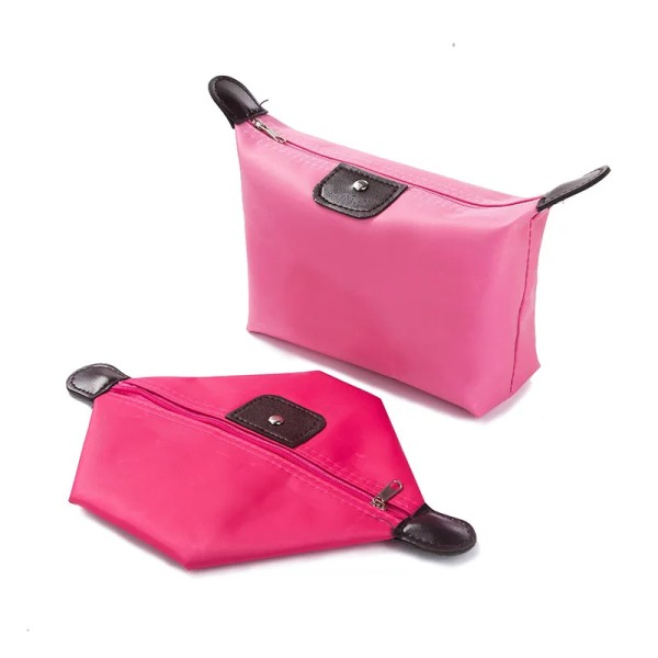 Vikbar Kvinnor Rese Kosmetikväska Mini Girl Makeup Bag Organizer Vattentät Nylon Röd Stor Kapacitet Dragkedja Toalettpåse Case Sky Blue