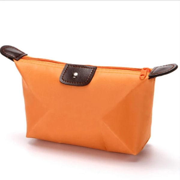 1 st hopfällbar kvinnor rese kosmetisk väska Mini flicka sminkväska Organizer Vattentät nylon röd dragkedja Toalettpåse Case Orange