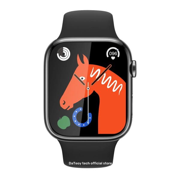 Watch 9 Smart Watch Series 8 Always on Display Blodsocker NFC Smartwatch Herr Dam BT Call Kroppstemperatur För Apple Black