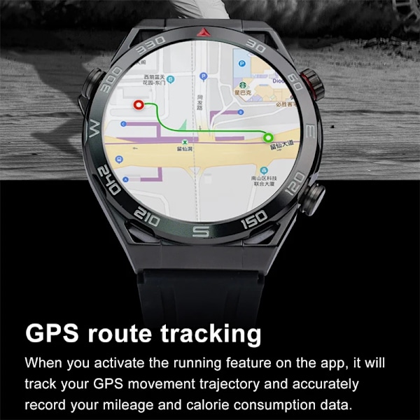 För Huawei NFC Smart Watch Herr GPS Track 454*454 HD AMOLED Skärm Kompass Puls BT Call IP68 Vattentät SmartWatch Ny Silver Mesh Belt