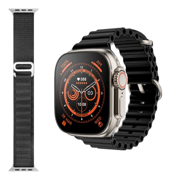 49mm Smartwatch för Apple Smart Watch ultra series 8 Herr Damklockor NFC GPS Spårtermometer BluetoothCall Vattentät Sport black and heiNL
