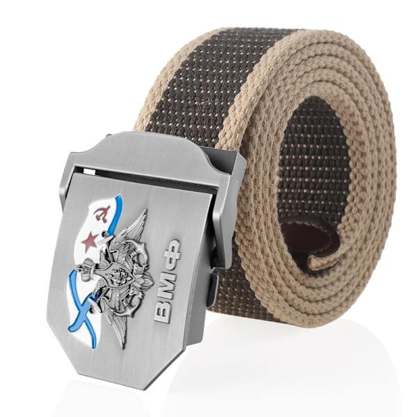 SupSindy Herr&Kvinnor Canvasbälte 3D rysk marinblå ВМФ Metallspänne Jeans Midjeband USSR Militärsoldater Taktiska bälten Mansrem Green kahki edge 100cm