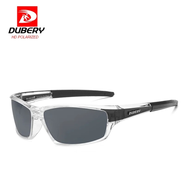 DUBERY Löpsport Polariserade solglasögon Män Lätta PC-glasögon Båge Körning Night-Vision Solglasögon Hane UV400 KD167 Clear Black Frame