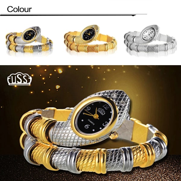 Ormklocka för kvinnor Watch Lyxguld Damklockor Mode Watch Klocka reloj mujer montre femme Silver