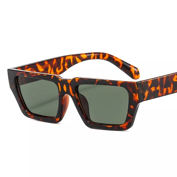 Varumärke Designer Rectangle Cat Eye Solglasögon Herr Retro Shades Man Solglasögon Liten ram Vintage Körning Oculos De Sol Leopard G15 Other