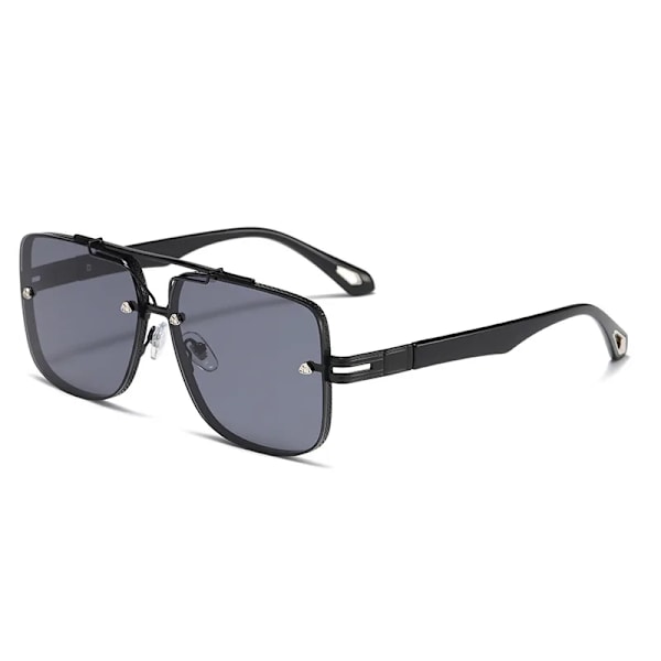 2022 New Retro Double Bridges Herr Solglasögon Mode Svarta Klara Glasögon Trending Hollow Leopard Blå Solglasögon Män Kvinnor Shad B2 Black Sunglasses