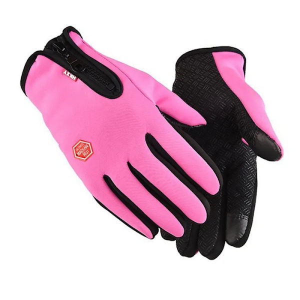 24H skeppsvarma vinterhandskar för män Pekskärm Vattentäta vindtäta handskar Snowboard Motorcykelkörning Unisex Pink3 M