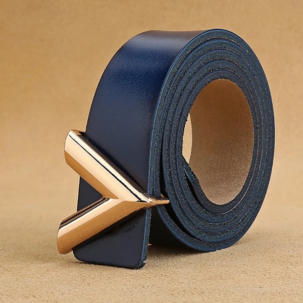 Top Lyx Designer Märke Nål Spänne V-bälte Smal hög kvalitet Kvinnor Klänningsrem i äkta läder för jeans Midjeband 28mm brown 115CM
