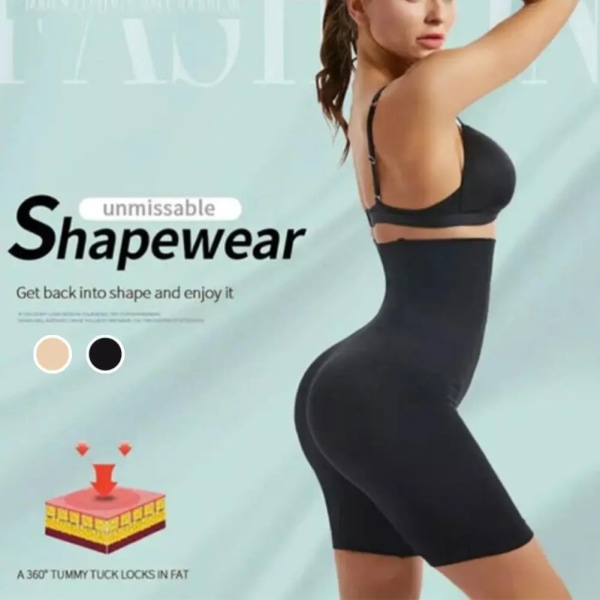 Kvinnor Formande trosor med hög midja Andningsbar Body Shaper Bantning Shapewear Mage Underkläder Trosformare Black XXXL