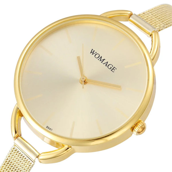 Lyxiga guldklockor Dam Watch i rostfritt stål Damklocka Hodinky Ceasuri Montre Femme Saat Relogio Feminino Gold 2