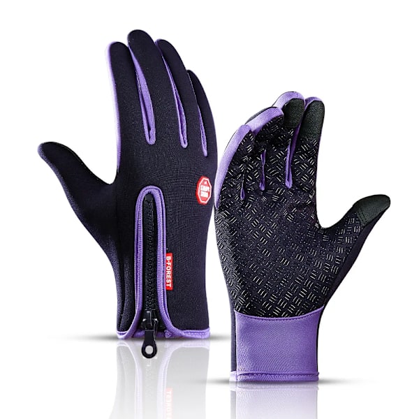 1st Unisex Touchscreen Vinter Thermal Varma Helfingerhandskar för Cykling Cykel Cykel Skidor Utomhus Camping Vandring Motorcykel Purple L