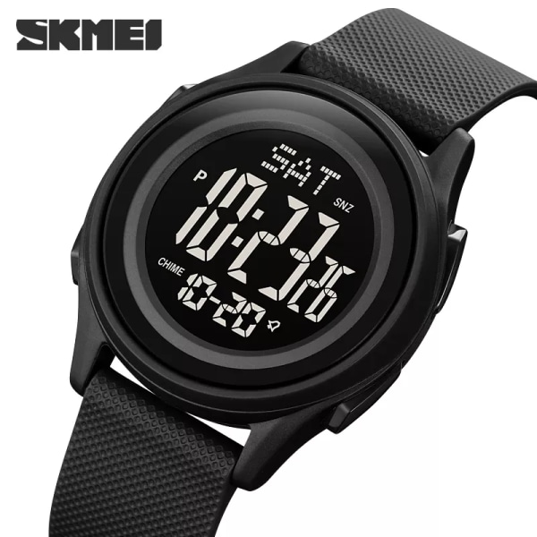 Watch Herr Multifunktionsklockor Väckarklocka Chrono 5Bar Vattentät Watch SKMEI Relogio Masculino Black Black