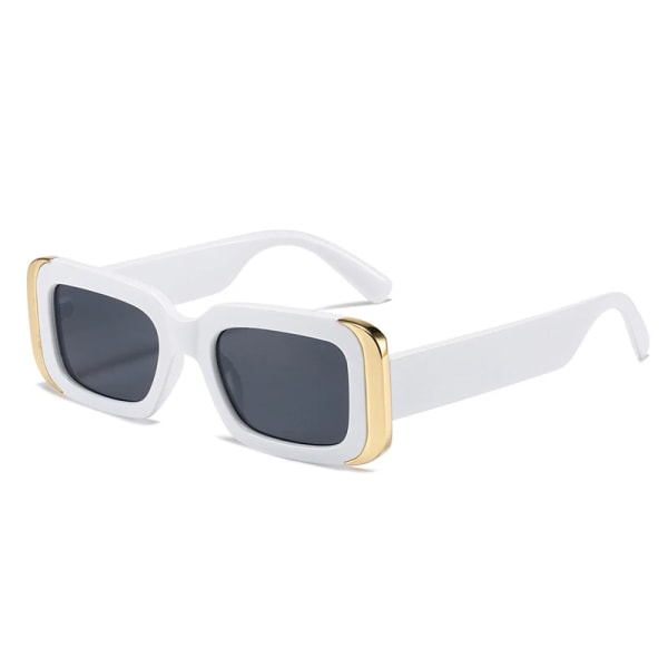 SO&EI Ins Populärt mode fyrkantiga solglasögon kvinnor Retro märkesdesigner Jelly Color Shades UV400 Herr Gradient Solglasögon White grey As the picture