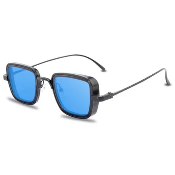 Steampunk-stil fyrkantiga solglasögon klassiska gotiska män kvinnor märkesdesigner fyrkantig legering båge Färgglada lins solglasögon BlackBlue MULTI