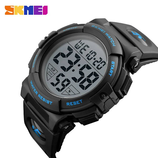 SKMEI 1258 Herr multifunktionsklockor Military 5Bar Waterproof Digital Watch Relogio Masculino Fashion Outdoor Sport Watch blue